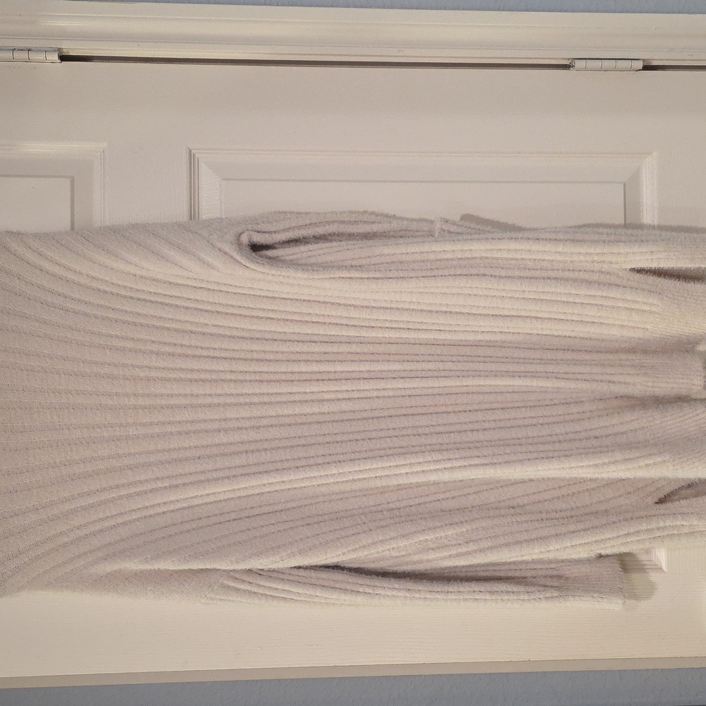 Cozy Beige Open-Front Ribbed Cardigan - Picture 4 of 4